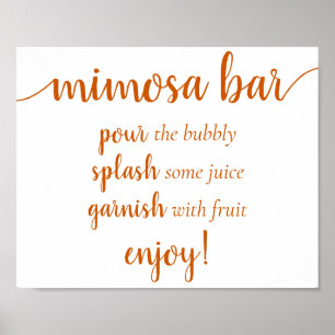Affiche Simple Momosa Bar Fall Orange Any Event Sign