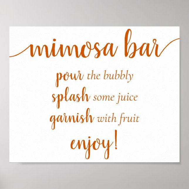 Affiche Simple Momosa Bar | Fall Orange Any Event Sign (Devant)