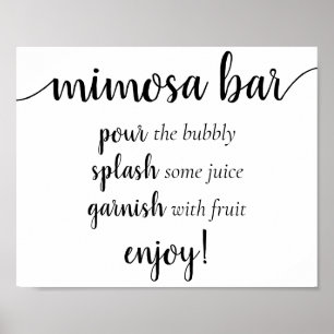 Affiche Simple Momosa Bar Script noir Tout événement Sig