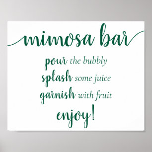Affiche Simple Momosa Bar Symbole Hunter Green N'importe