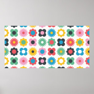 Affiche Simple motif de fleurs sans couture. Scandinavie