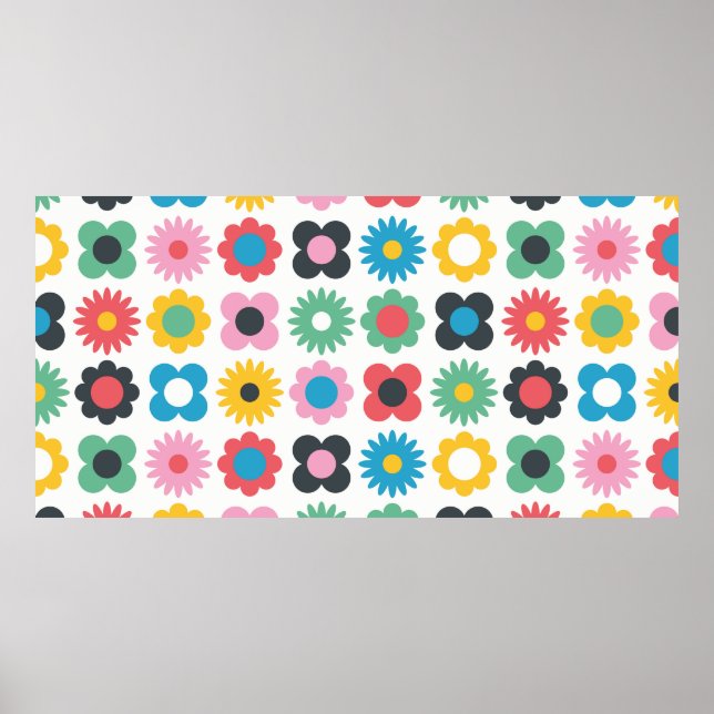 Affiche Simple motif de fleurs sans couture. Scandinavie (Devant)