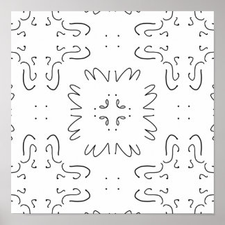 Affiche simple motif minimal noir et blanc