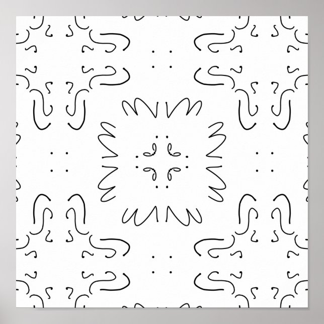 Affiche simple motif minimal noir et blanc (Devant)