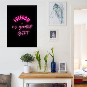 Affiche Simple & Motivationnel avec typographie rose néon