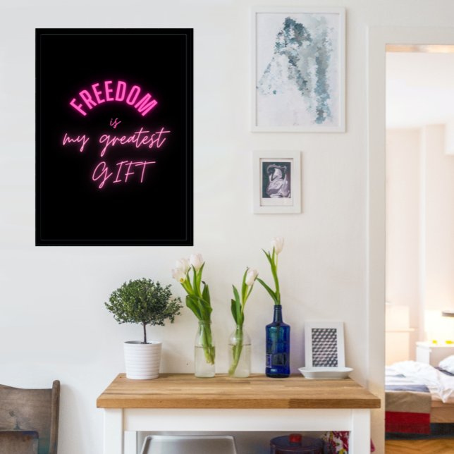 Affiche Simple & Motivationnel avec typographie rose néon (Créateur téléchargé)