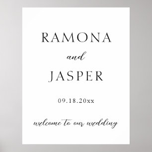 Affiche Simple noir et blanc Gras Mariage moderne