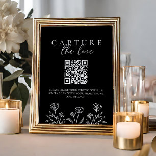 Affiche Simple Noir Moderne Mariage Capturer Le Signe D'Am
