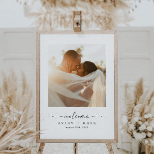 Affiche Simple Panneau de Bienvenue de Mariage Élégant Mod