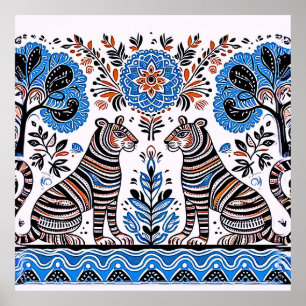 Affiche simple peinture madhubani