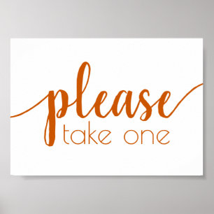 Affiche Simple Please Take One   Fall Orange Any Event