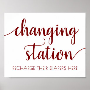 Affiche Simple Red Changing Station Candy Apple