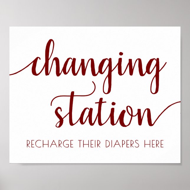 Affiche Simple Red Changing Station | Candy Apple (Devant)