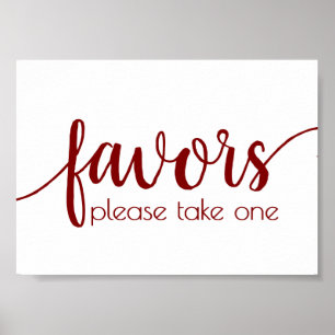 Affiche Simple Red Favors   Candy Apple Custom Party Event