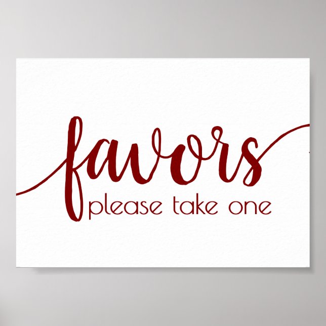 Affiche Simple Red Favors | Candy Apple Custom Party Event (Devant)