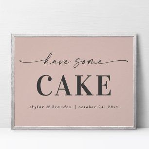 Affiche Simple Rose Avoir Quelques Mariages De Gâteau Sign