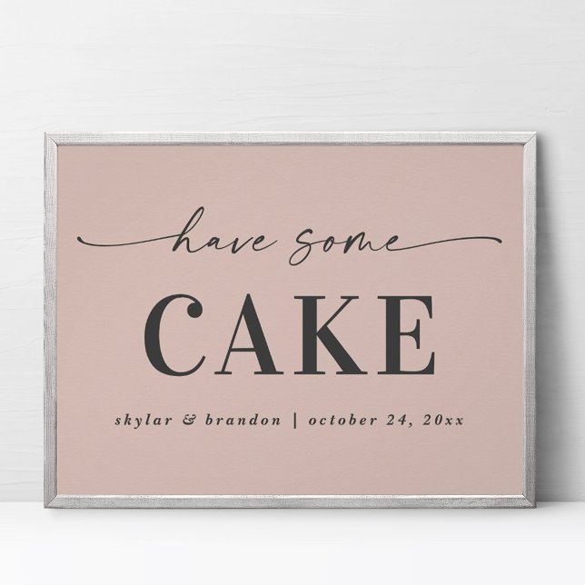 Affiche Simple Rose Avoir Quelques Mariages De Gâteau Sign (Créateur téléchargé)