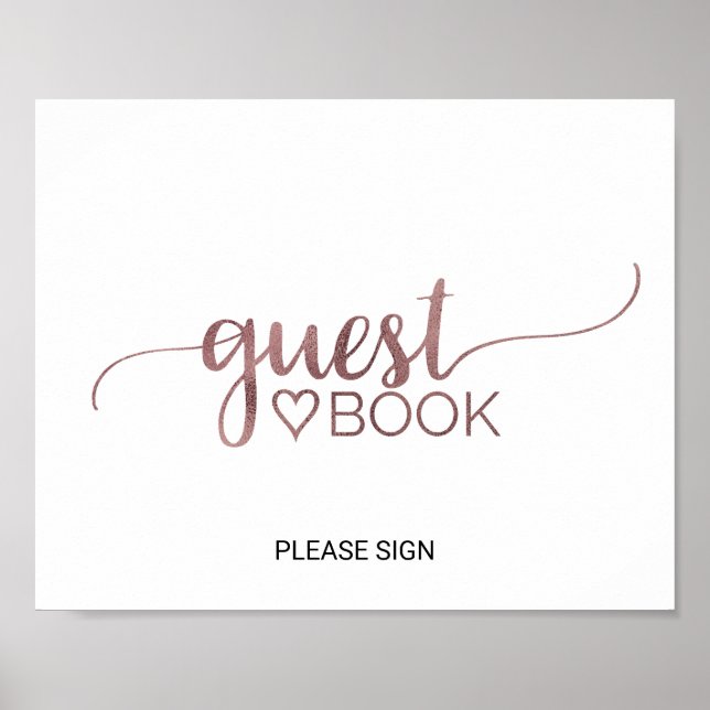 Affiche Simple Rose Gold Calligraphy Guides (Devant)