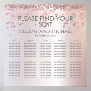 Affiche Simple rose gold confetti metallic trendy elegant