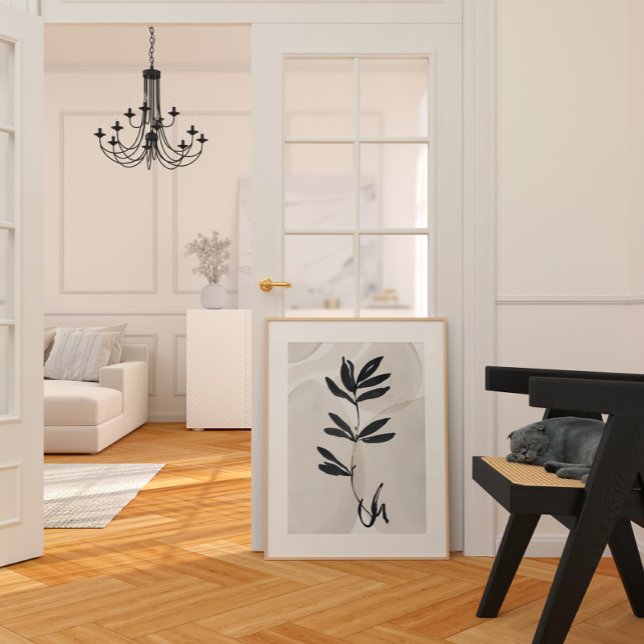 Affiche simple scandinave à branche noire (Créateur téléchargé)
