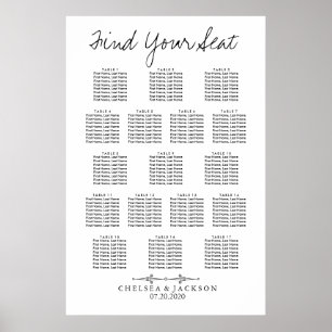 Affiche Simple Seating Table Chart ( 17 )