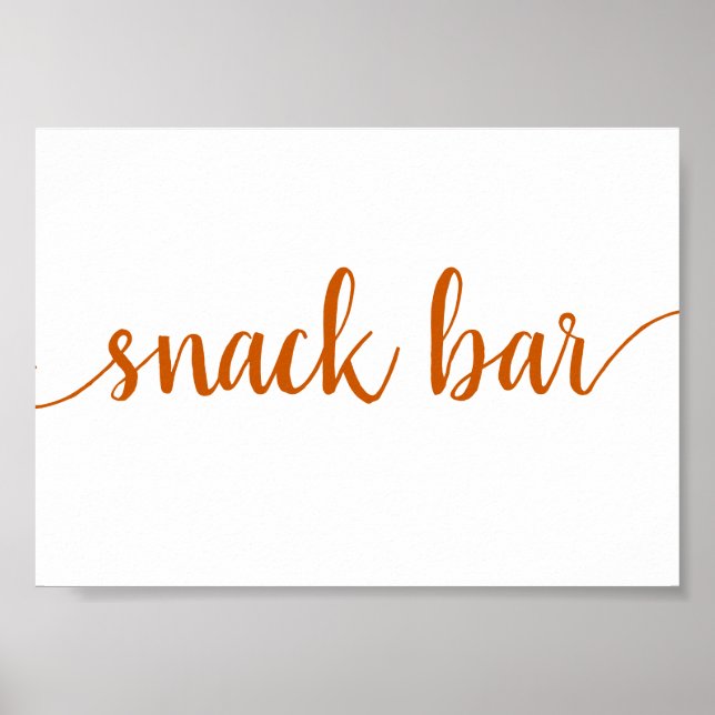 Affiche Simple Snack Bar | Fall Orange Any Event Sign (Devant)