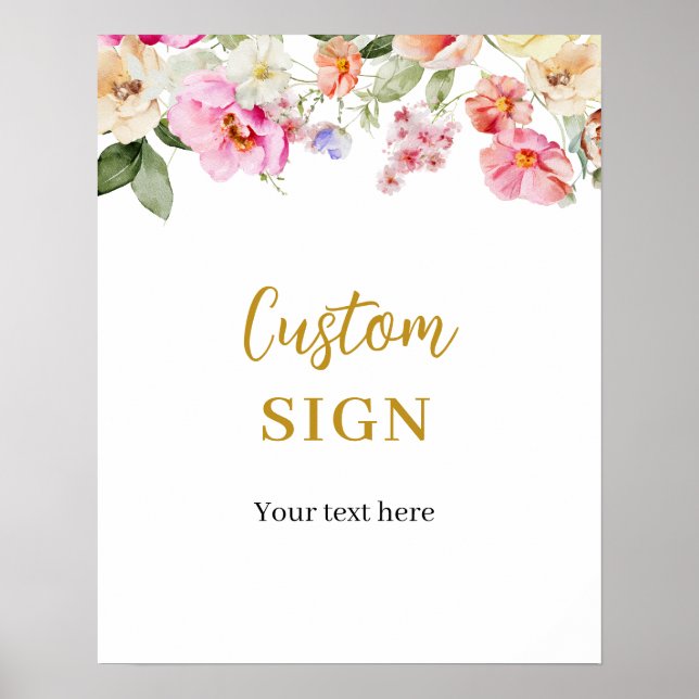 Affiche Simple Spring Floral Custom Party SIgn (Devant)