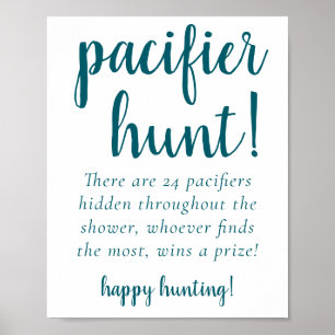 Affiche Simple Teal Pacifier Hunt Midnight Green Game
