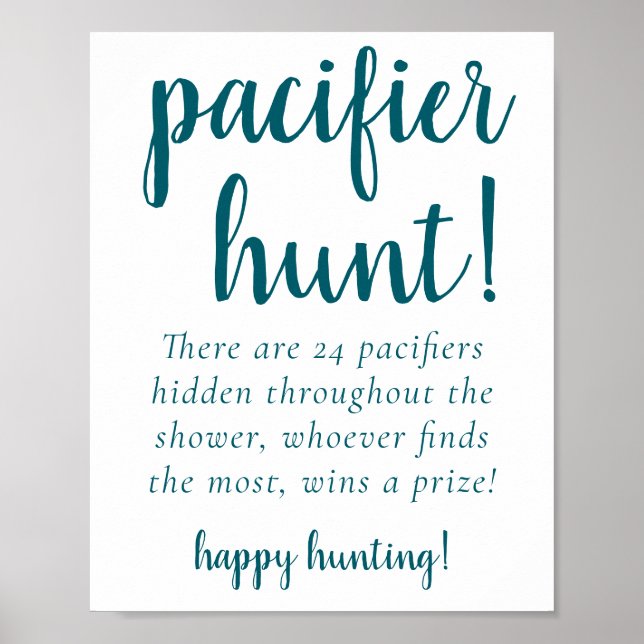 Affiche Simple Teal Pacifier Hunt | Midnight Green Game (Devant)