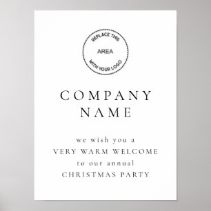 Affiche Simple Text Welcome Company Christmas Party Logo