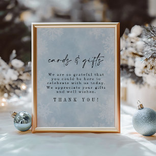 Affiche Simples Snowflakes hiver Cartes de Douche & Cadeau