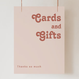 Affiche Simples Vibes Rétro   Cartes et Cadeaux Rose Pâle