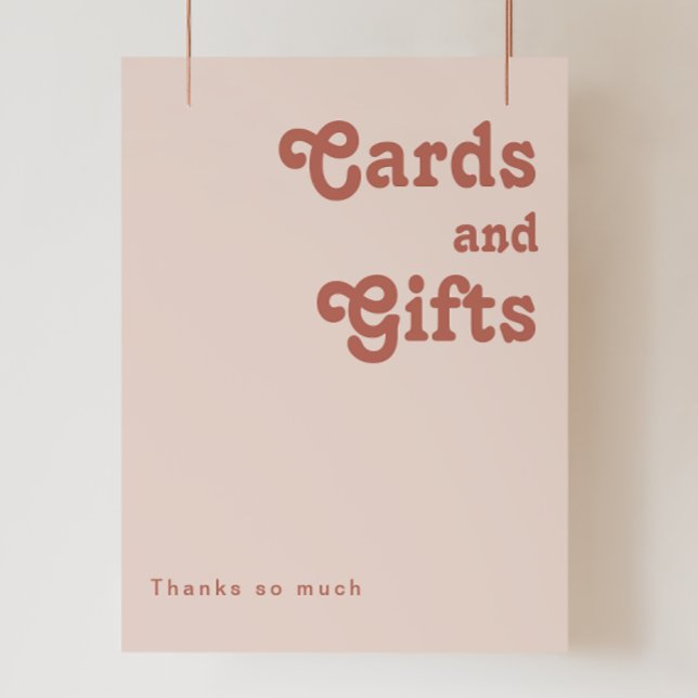 Affiche Simples Vibes Rétro | Cartes et Cadeaux Rose Pâle (Créateur téléchargé)