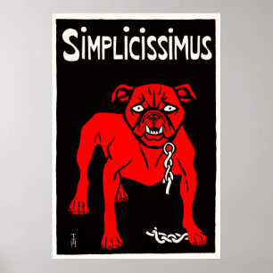 Affiche Simplicissimus - Caricature Vintage pour chien