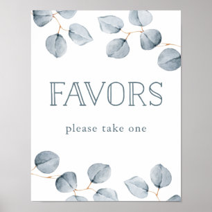 Affiche Simplicité de l'eucalyptus Faveurs de mariage