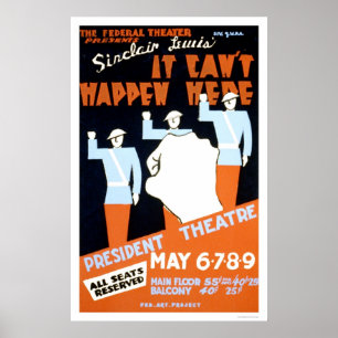 Affiche Sinclair Lewis Play 1937 WPA