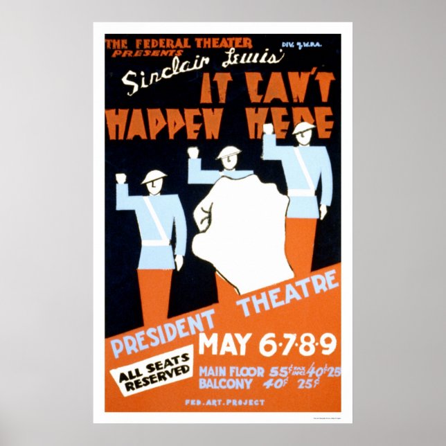Affiche Sinclair Lewis Play 1937 WPA (Devant)