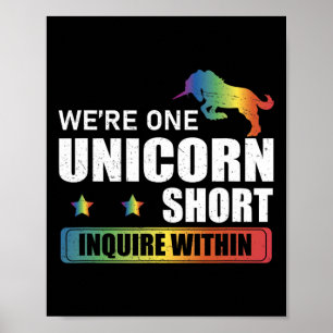 Affiche S'informer à l'intérieur Drôle Polyamour Licorne C