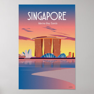Affiche Singapore Travel poster, Marina bay sands