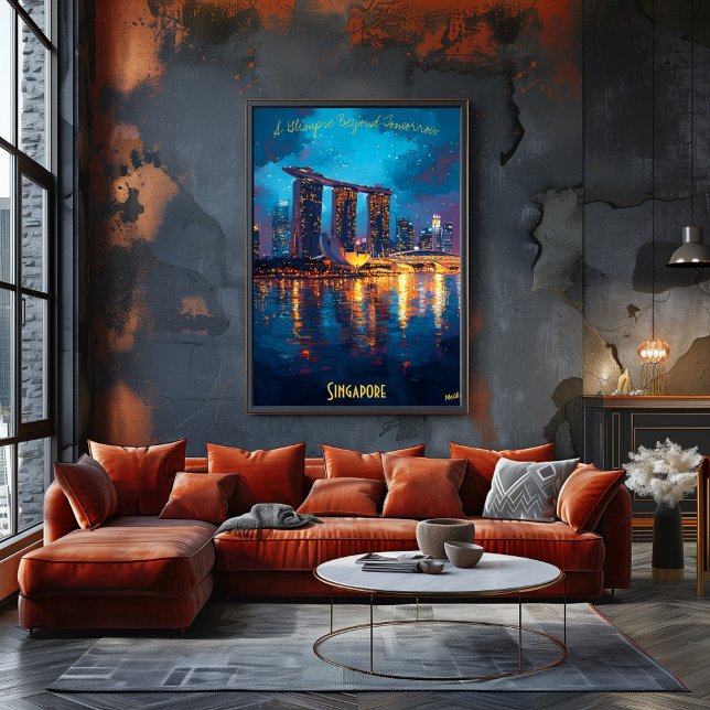 Affiche Singapour à Dusk - Un paysage artistique exception (Créateur téléchargé)