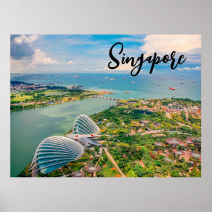 Affiche Singapour en fleurs — Harmonie aérienne des jardin