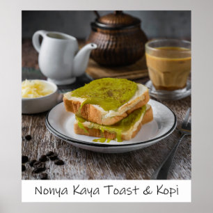 Affiche Singapour Nonya Kaya Toast Et Kopi Archivage Print