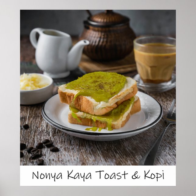 Affiche Singapour Nonya Kaya Toast Et Kopi Archivage Print (Devant)