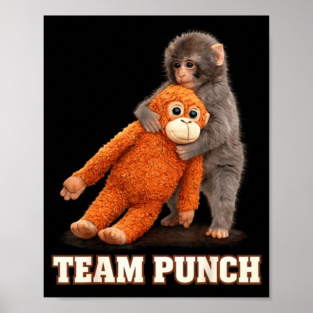 Affiche singe adorable coup de poing bébé graphique équipe (Devant)