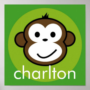 Affiche Singe Cheeky Personnalisé [citron+vert]