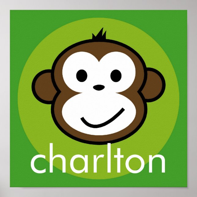 Affiche Singe Cheeky Personnalisé [citron+vert] (Devant)
