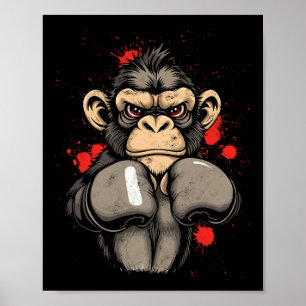 Affiche Singe de boxe cool - Costume