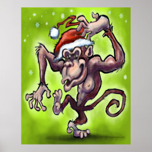 Affiche Singe de Noël