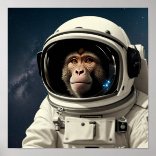 Affiche singe de singe dans l'espace