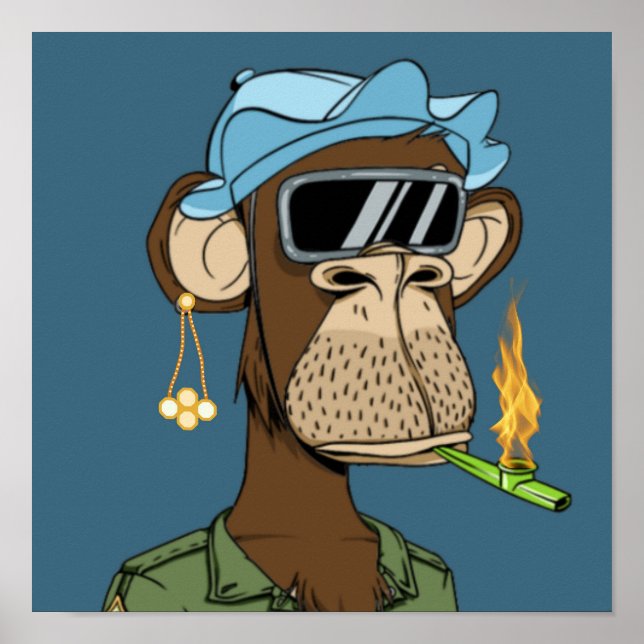 Affiche Singe fumé africain (Devant)